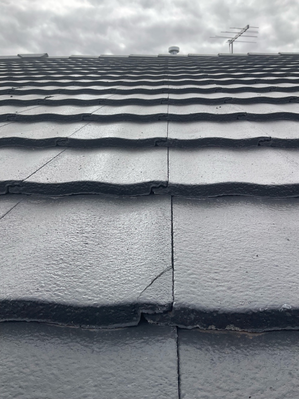 Roof tiles broken or cracked, recorded during a fixing inspection in Aintree, 3 km from Rockbank